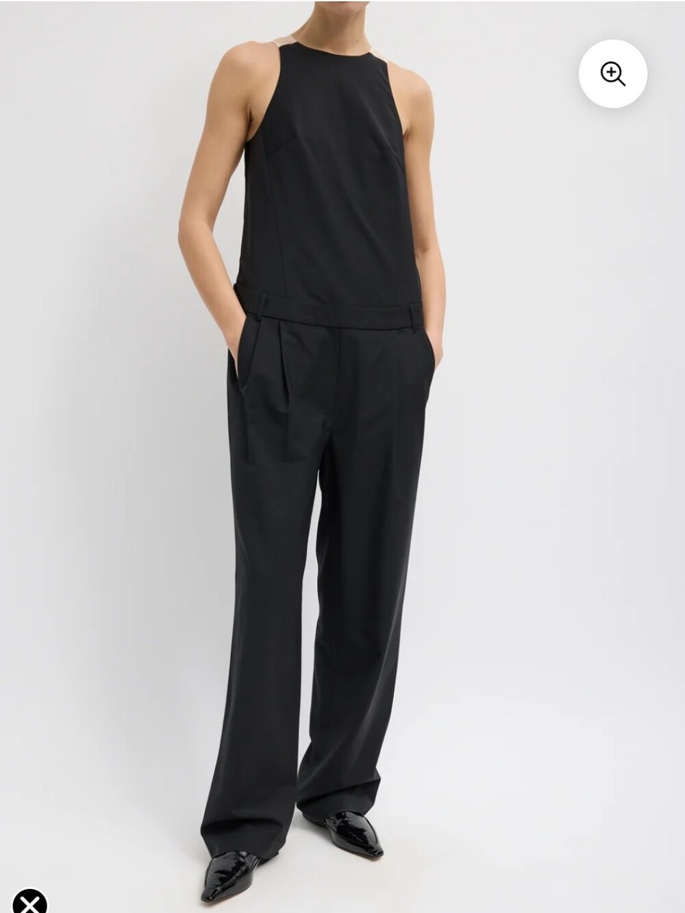 Tibi Recycled Tropical Wool Jumpsuit with Cream Sheer Back - 6 - NWT